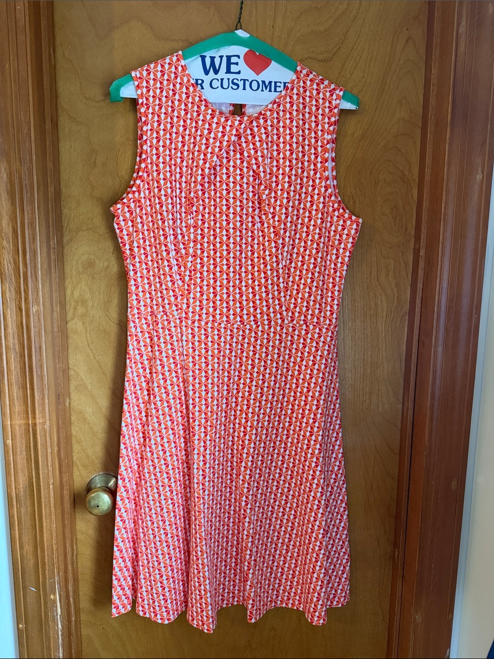 New York & Company Geometric Print Sleeveless Fit-and-Flare Dress